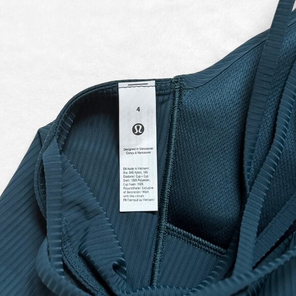 NWT Lululemon Like a Cloud Ribbed Longline Bra B/C – Indochine Blue – Size 4 - Picture 7 of 8
